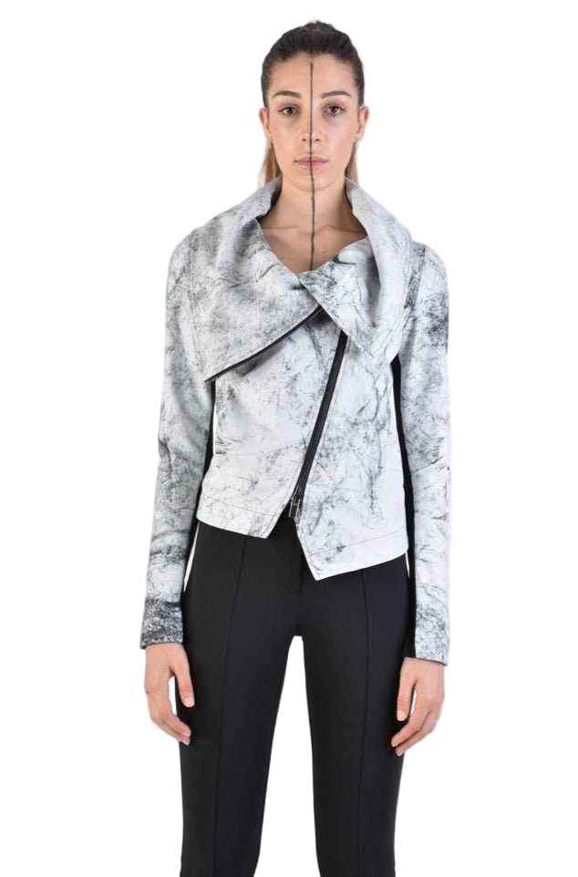 A33O LM17324D Creme Leather Jacket