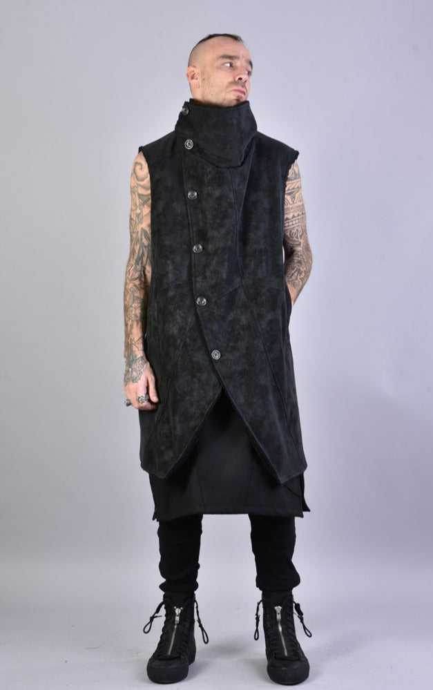 A33P LM07823 BLACK Sleeveless Coat