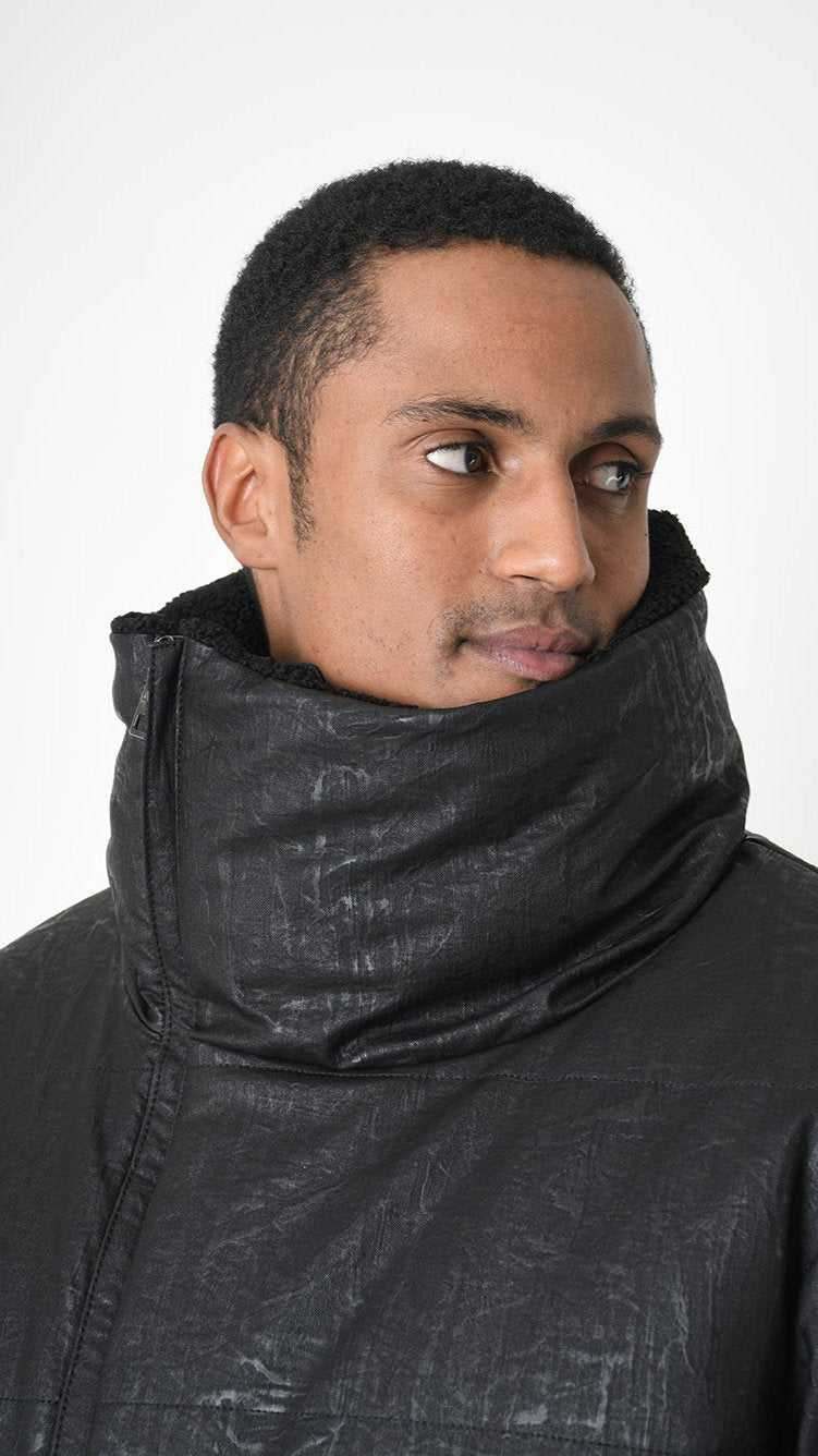 A33P LM24225 DOWN JACKET Regular Faux Leather Graphite