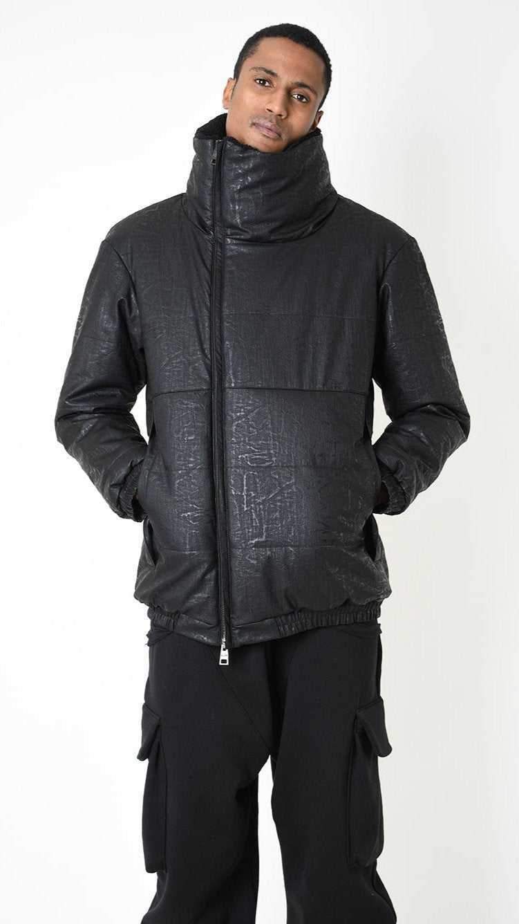 A33P LM24225 DOWN JACKET Regular Faux Leather Graphite