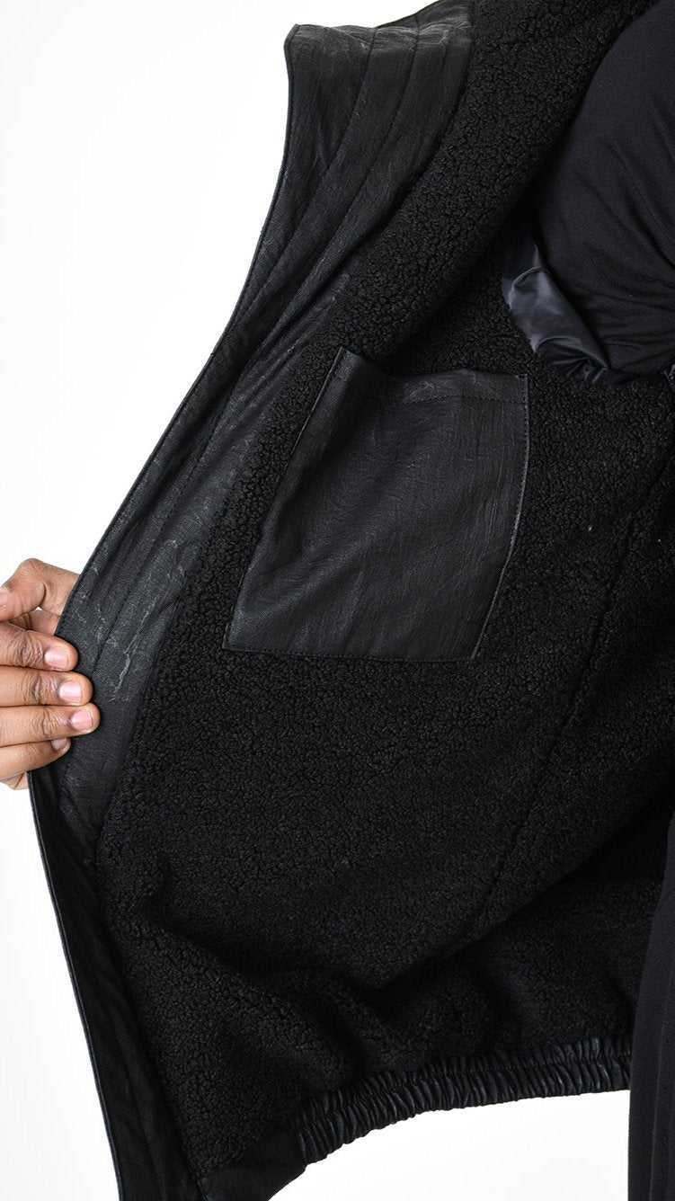 A33P LM24225 DOWN JACKET Regular Faux Leather Graphite