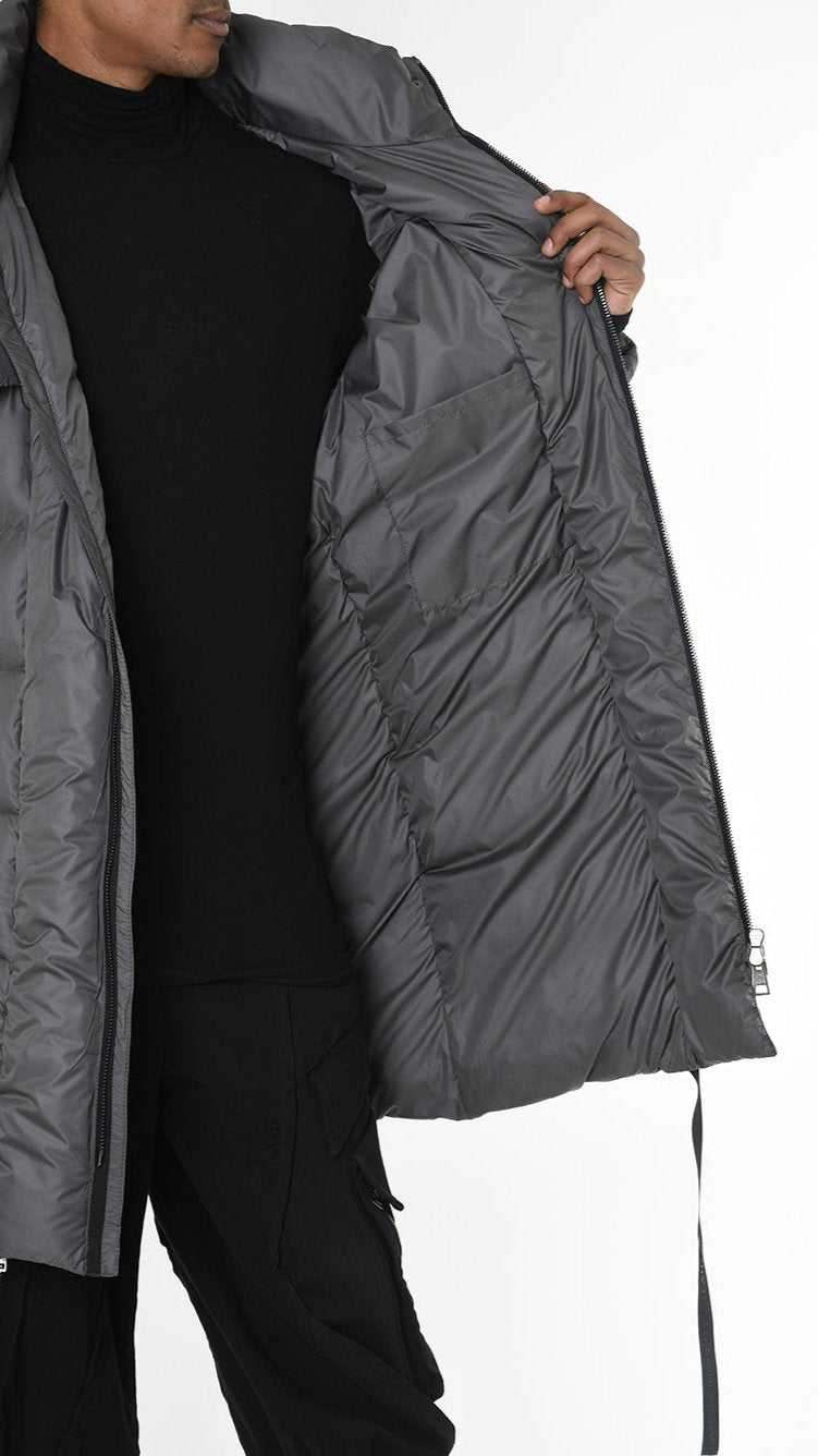 A33P LM26025 DOWN JACKET Long Nylon 360gr. + Removable Neckline Fango