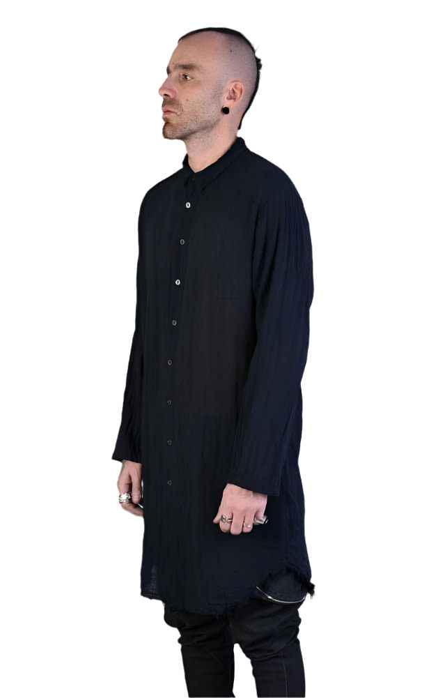 A33V LM080 BLACK Gauze Long Shirt