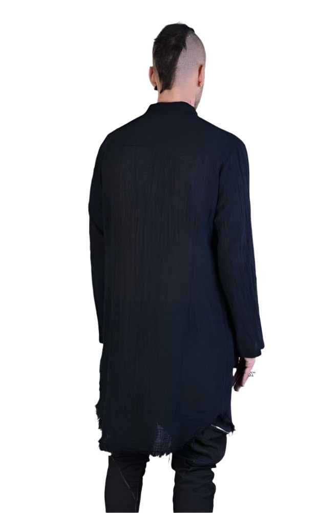 A33V LM080 BLACK Gauze Long Shirt