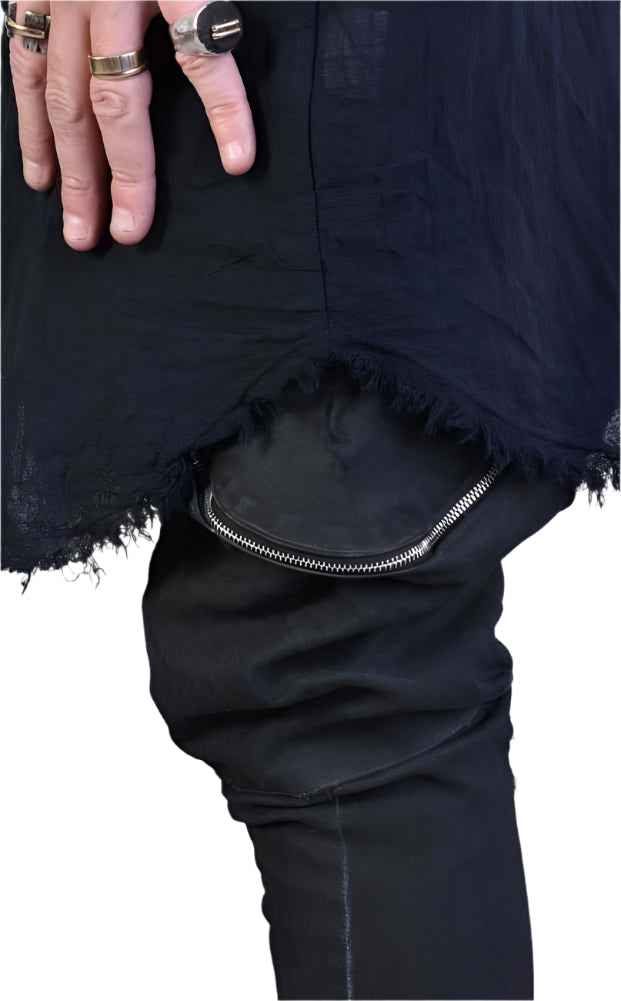 A33V LM080 BLACK Gauze Long Shirt