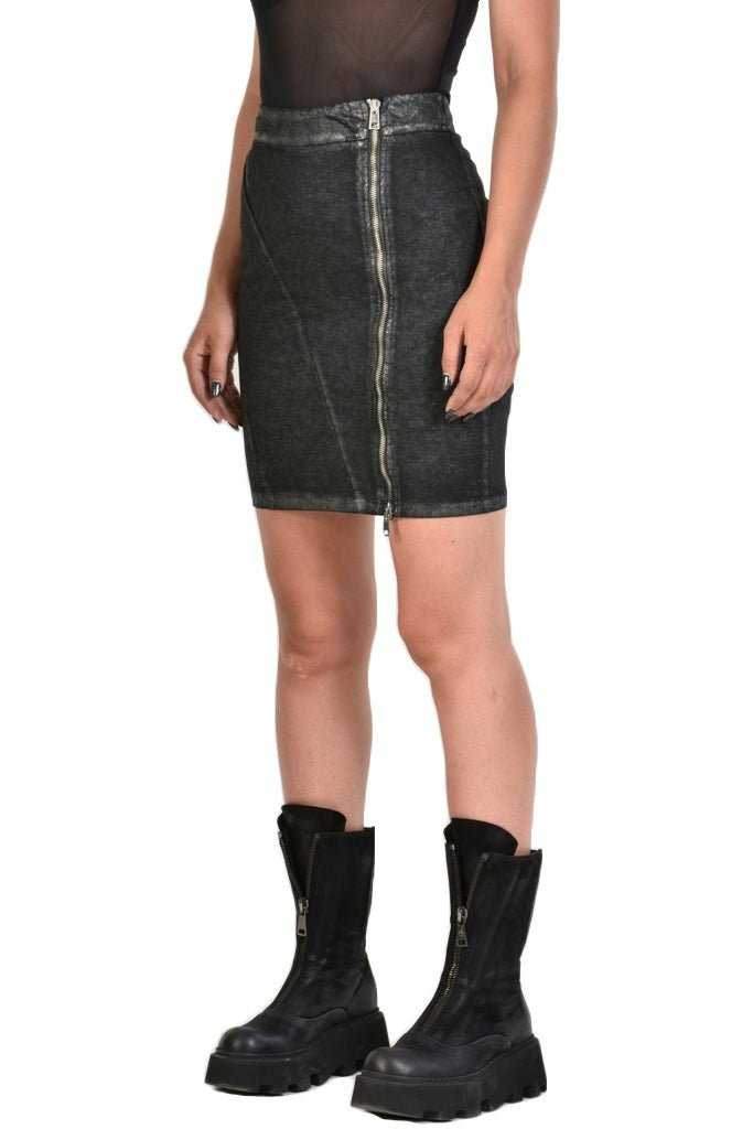 A34B ALISHA23 BLACK stretch gabardine skirt