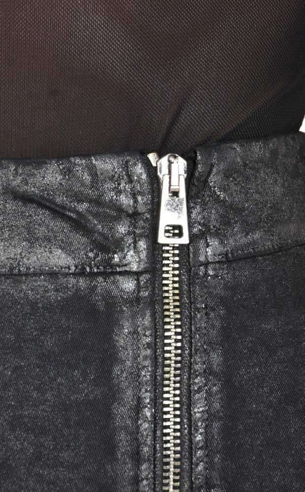 A34B ALISHA23 BLACK stretch gabardine skirt