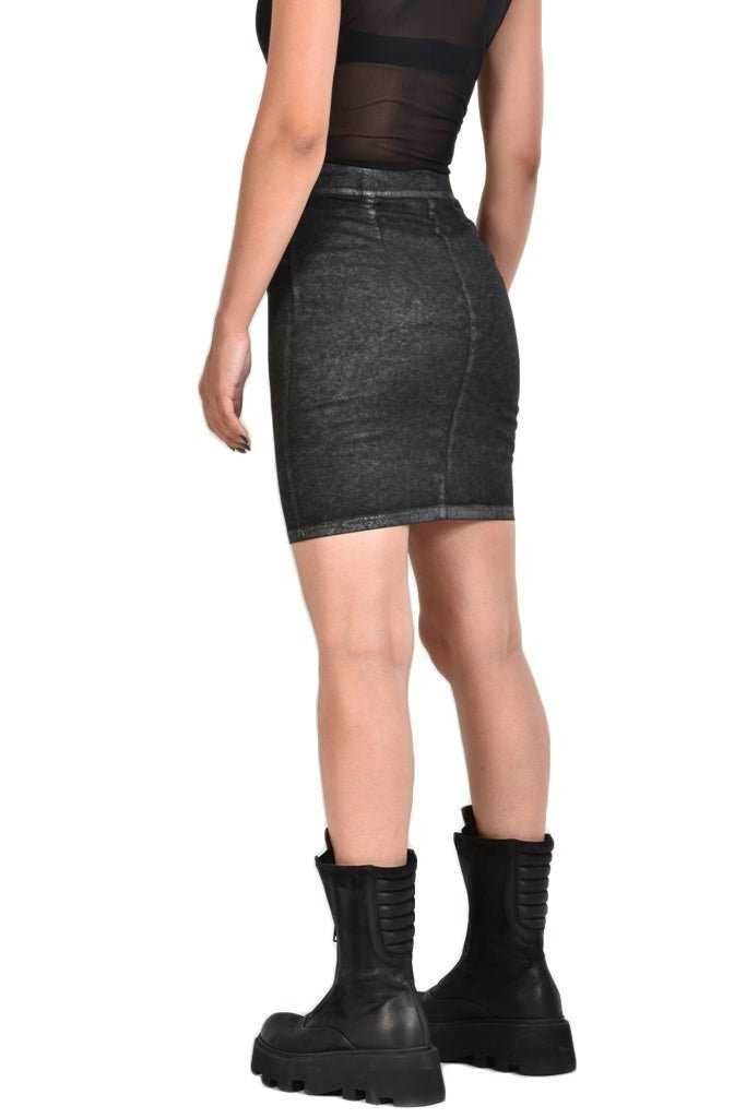 A34B ALISHA23 BLACK stretch gabardine skirt