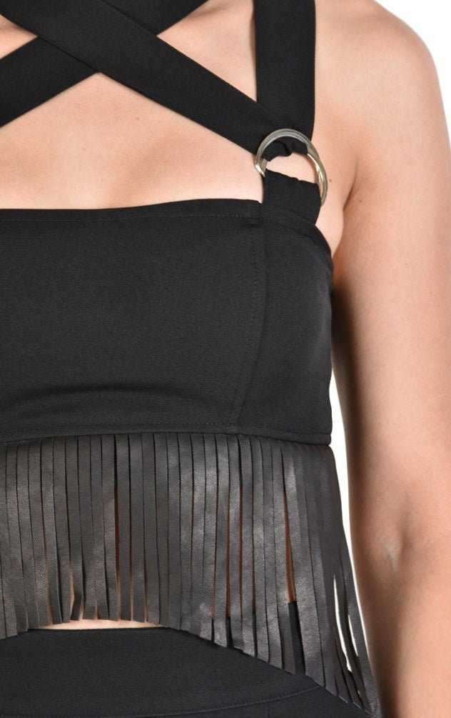 A34B AZURE23 BLACK techno stretch top