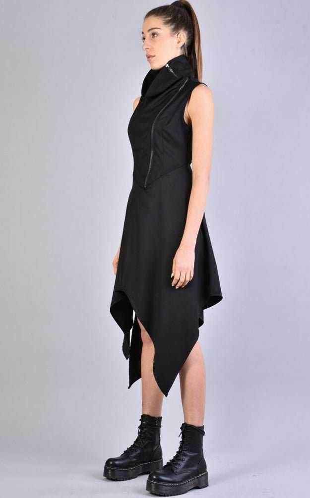 A34B LW50823 BLACK Asymmetric Dress