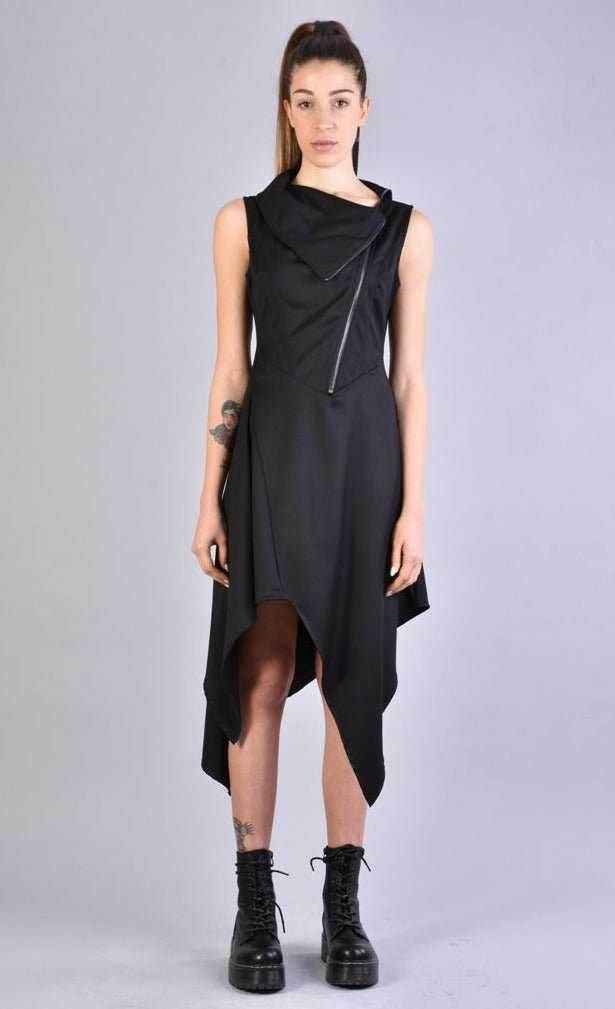 A34B LW50823 BLACK Asymmetric Dress