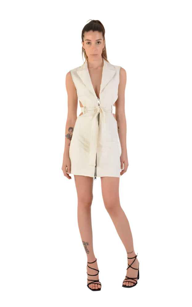 4B LW681 Dress Woven Cotton Ecru