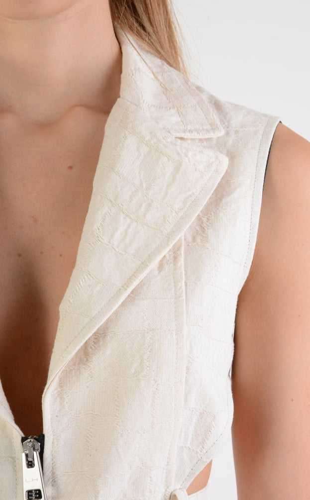 A34B LW68124 Dress Woven Cotton Ecru