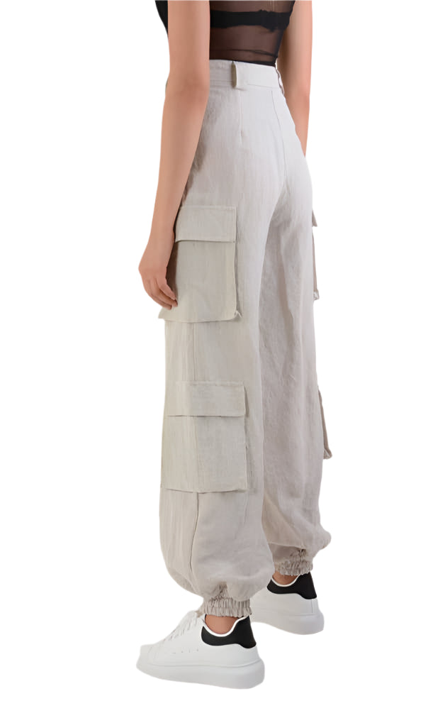 A34B LW70224 Trouser Linen Viscose Sand