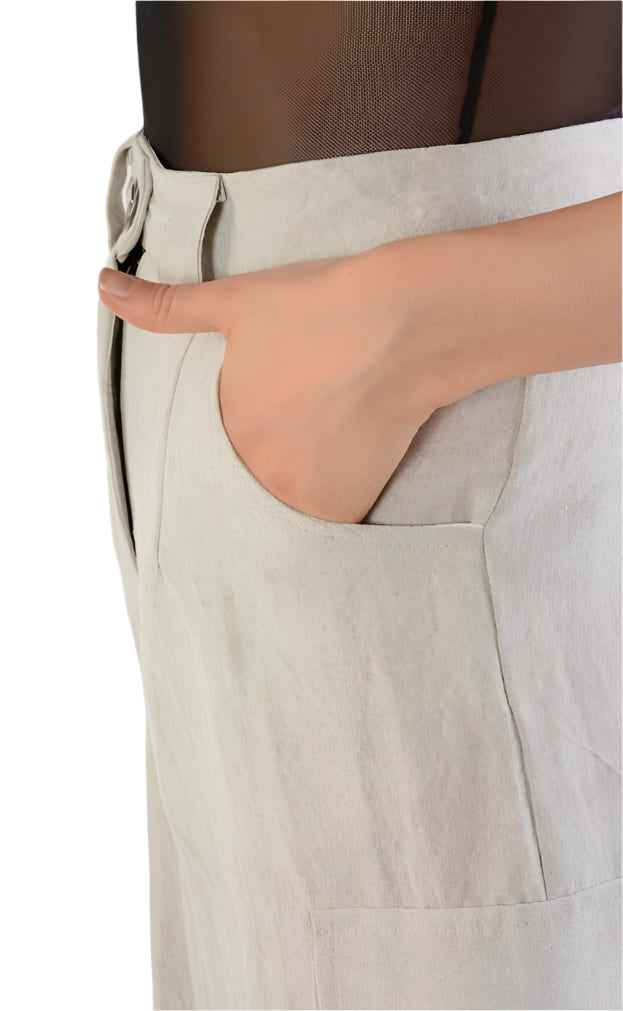 A34B LW70224 Trouser Linen Viscose Sand