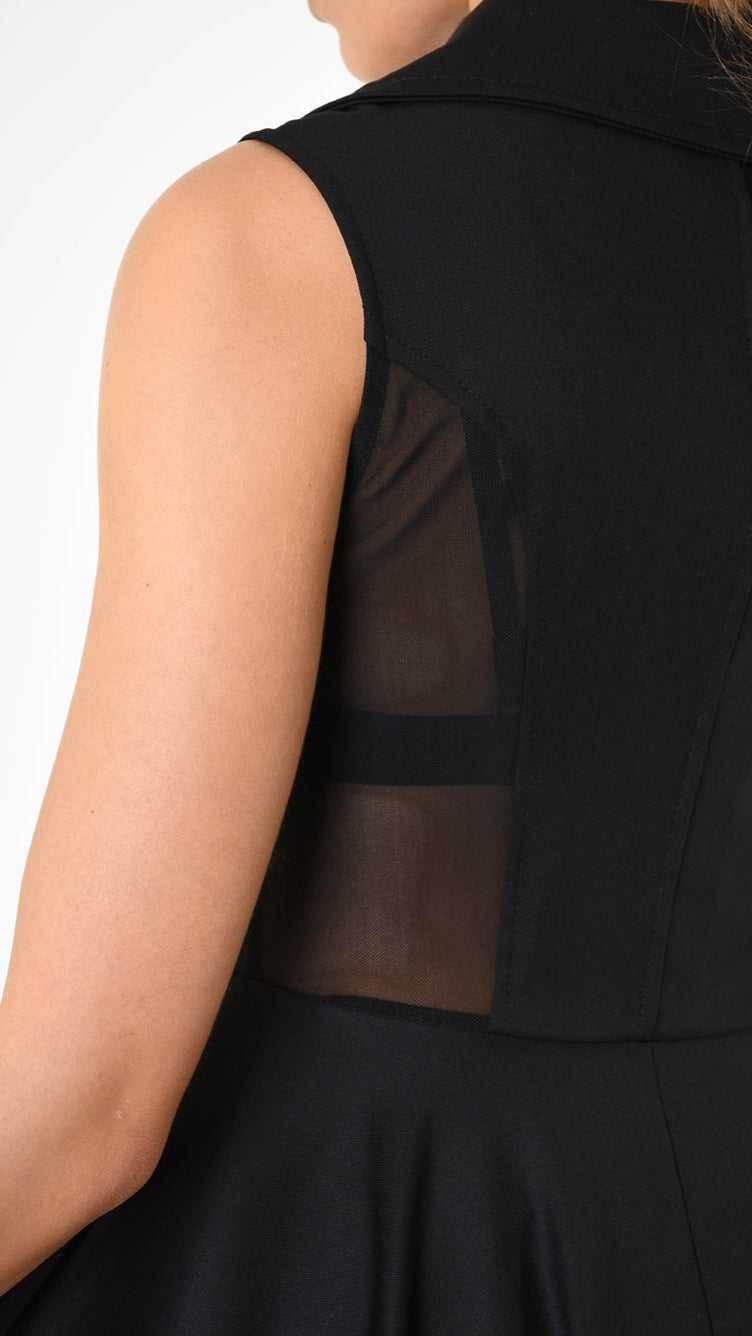 A34B LW82625 DRESS Asymmetric Fluido Black