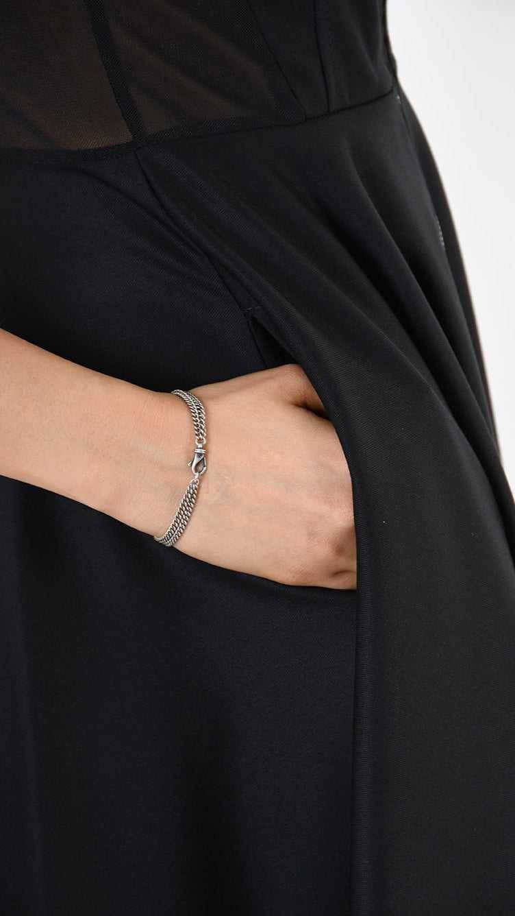 A34B LW82625 DRESS Asymmetric Fluido Black