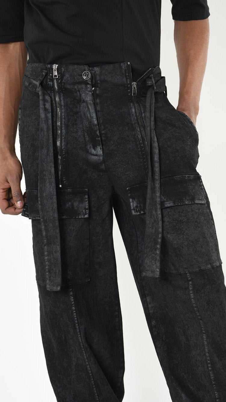 A34B LW880 TROUSER Over Gabardine Cotton Coated Black