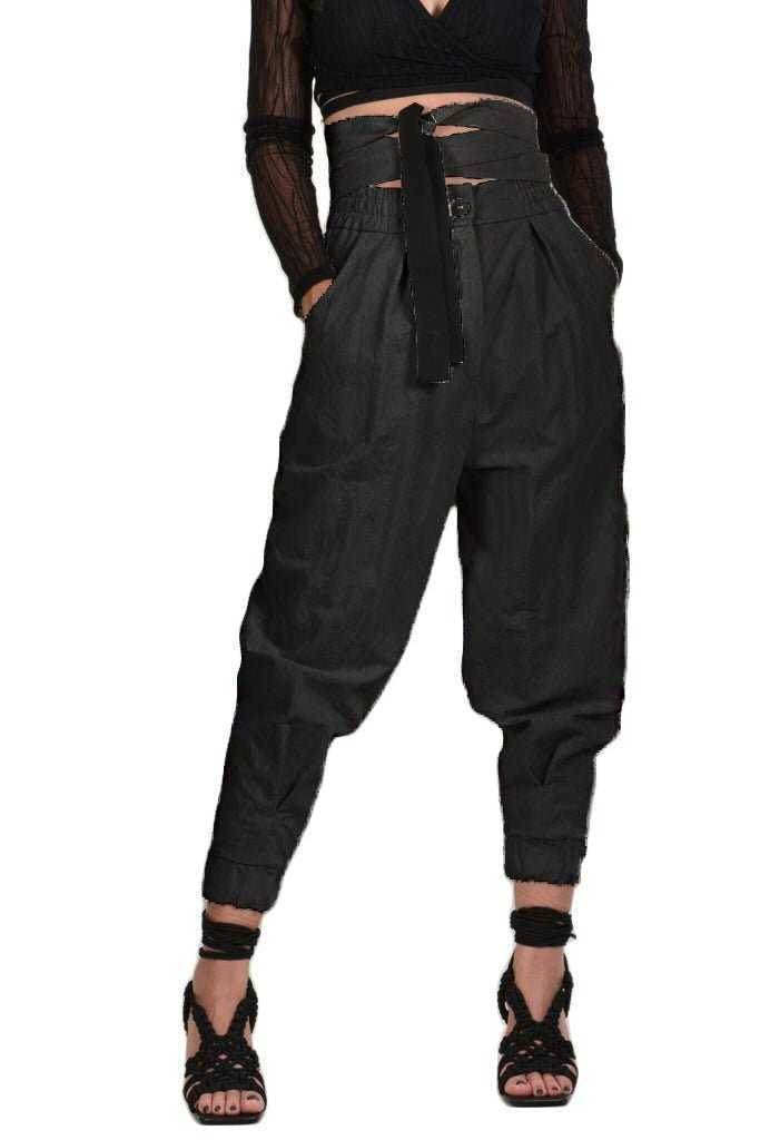 A34B SYLVANA23 ECRU BLACK Bottoms Woman