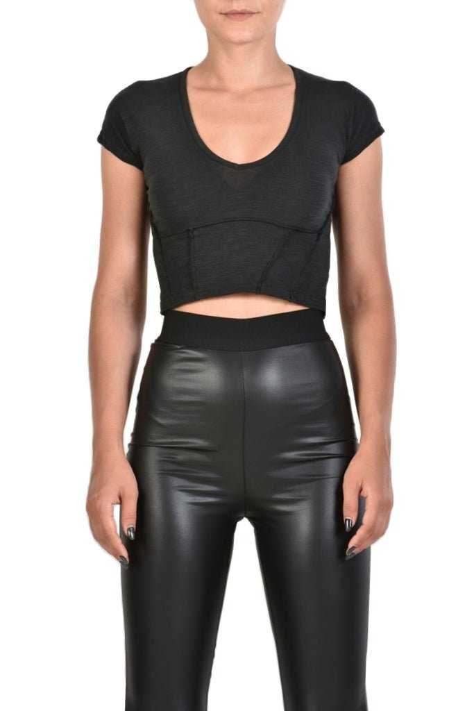 A34J LAWANDA23 BLACK CROP TOP