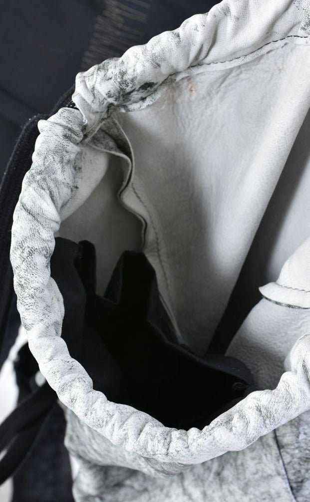 A34O LW76024 Creme 100% Vera Pelle Leather Bag – Italian Unisex