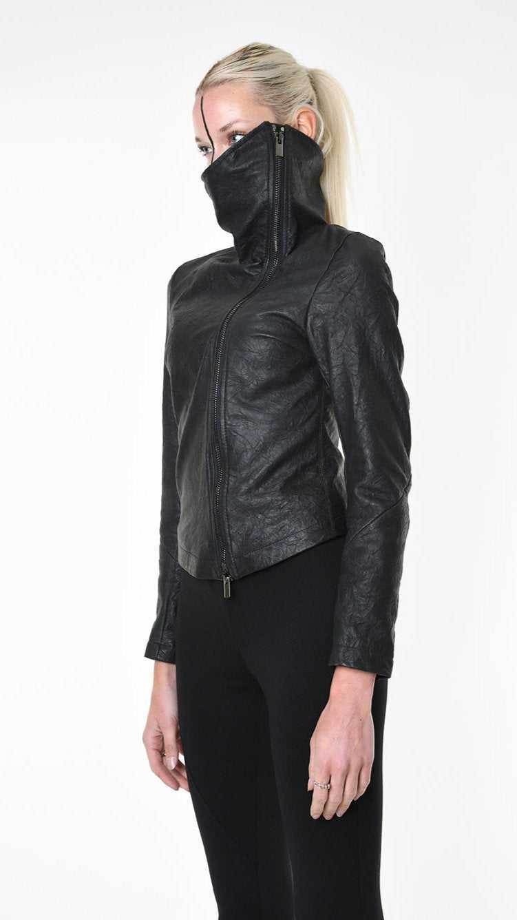 A34O LW86825 JACKET Dyed Leather Black