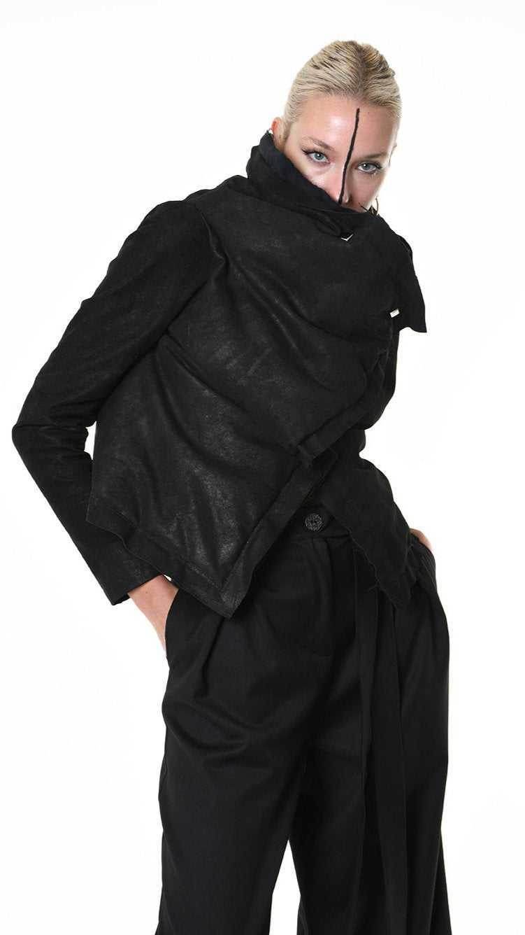 A34O LW89525 DOWN JACKET 120.gr Padded Vegetable-tanned Leather Black