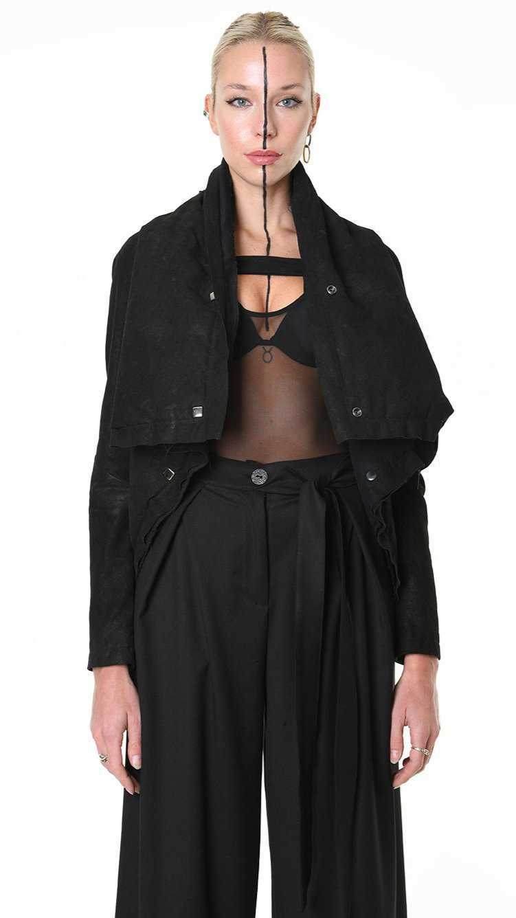 A34O LW89525 DOWN JACKET 120.gr Padded Vegetable-tanned Leather Black