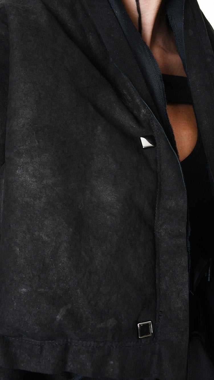 A34O LW89525 DOWN JACKET 120.gr Padded Vegetable-tanned Leather Black