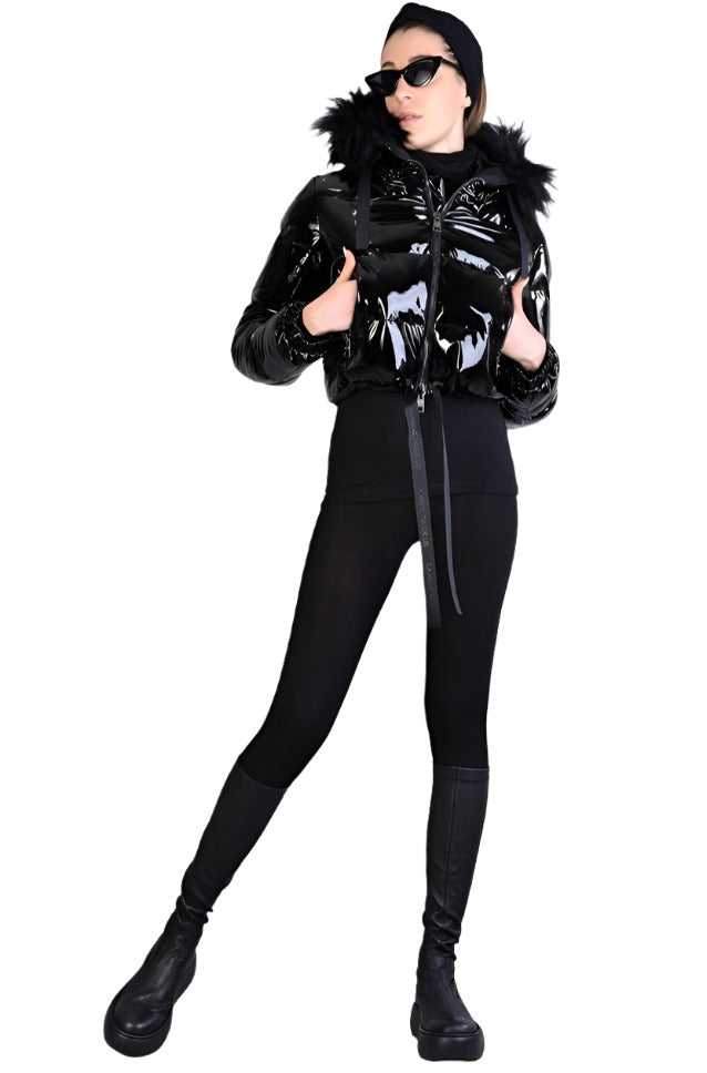 A34P LW62823BLACK Nylon Painted Effect Bomber
