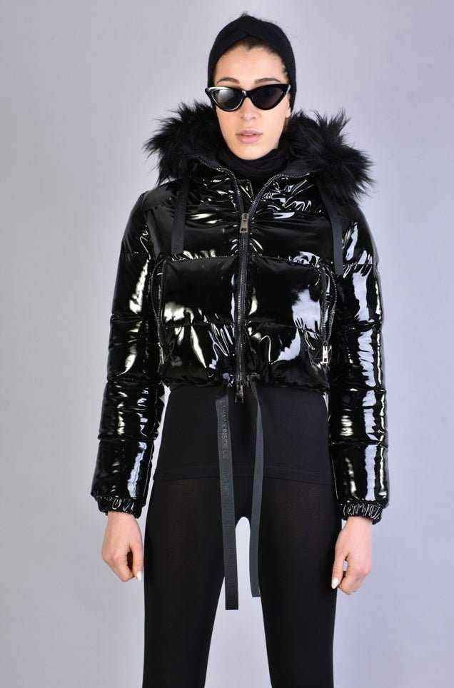 A34P LW62823BLACK Nylon Painted Effect Bomber