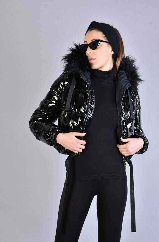 A34P LW62823BLACK Nylon Painted Effect Bomber