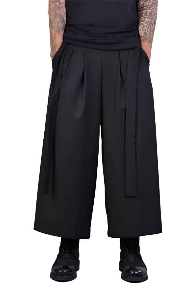 A34R LW510 BLACK Cool Wool Trousers