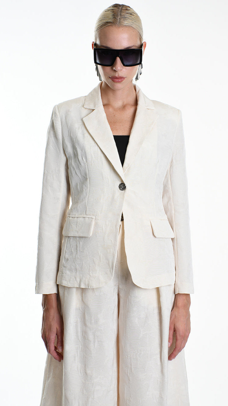 A34R W500125 JACKET Regular Cotton Jacquard Ecru