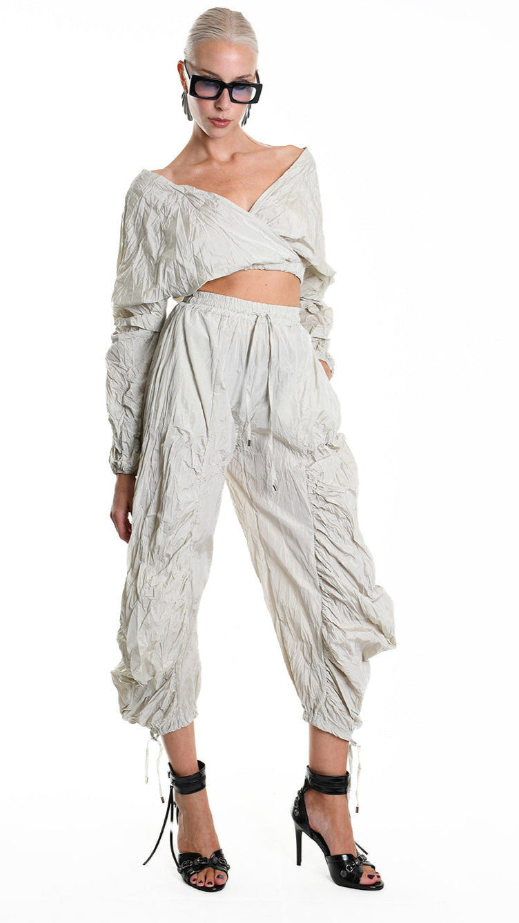 A34R W509225 TROUSER Over Taffeta Crumpled Sand