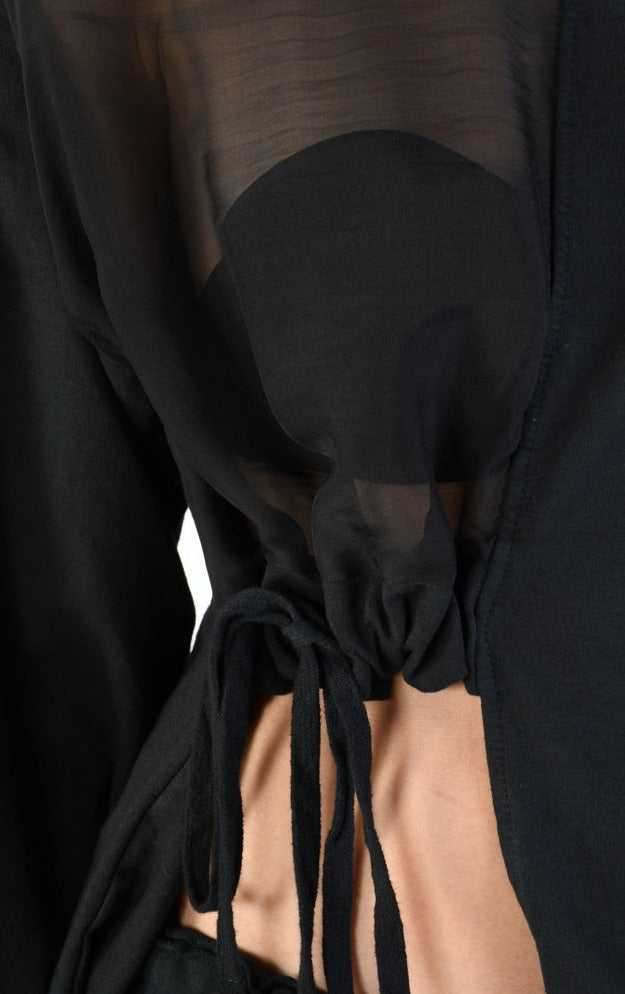 A34V LW74224 Tunic Over Fleece Stretch Dyed Black