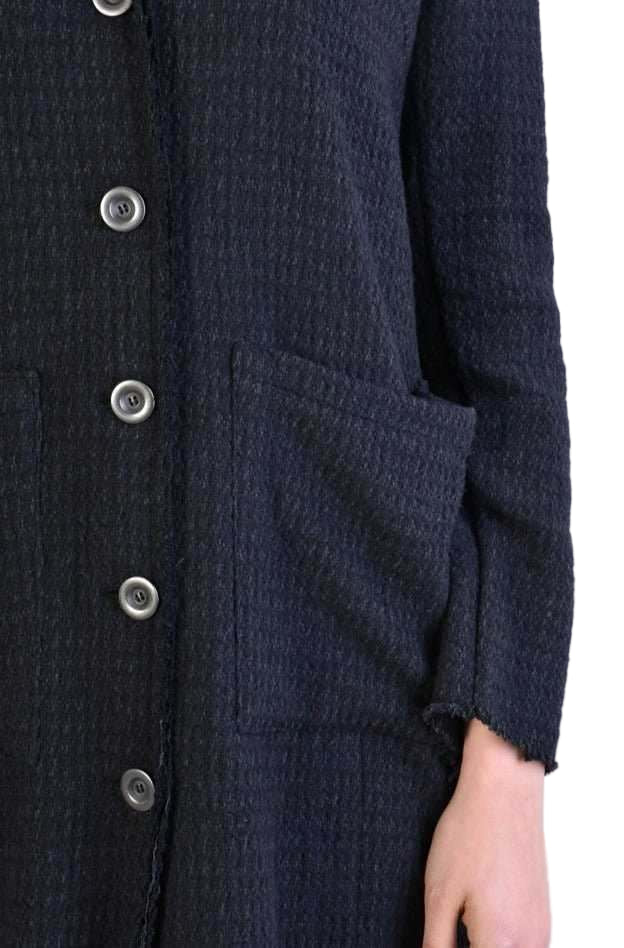 A39B SM200 BLACK Long Gauze Flannel Coat