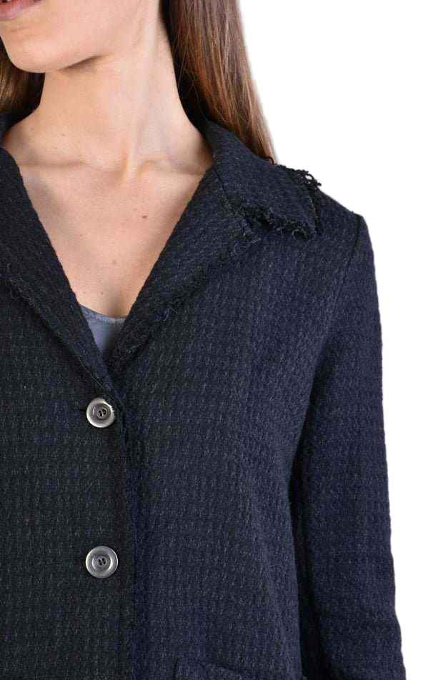 A39B SM200 BLACK Long Gauze Flannel Coat