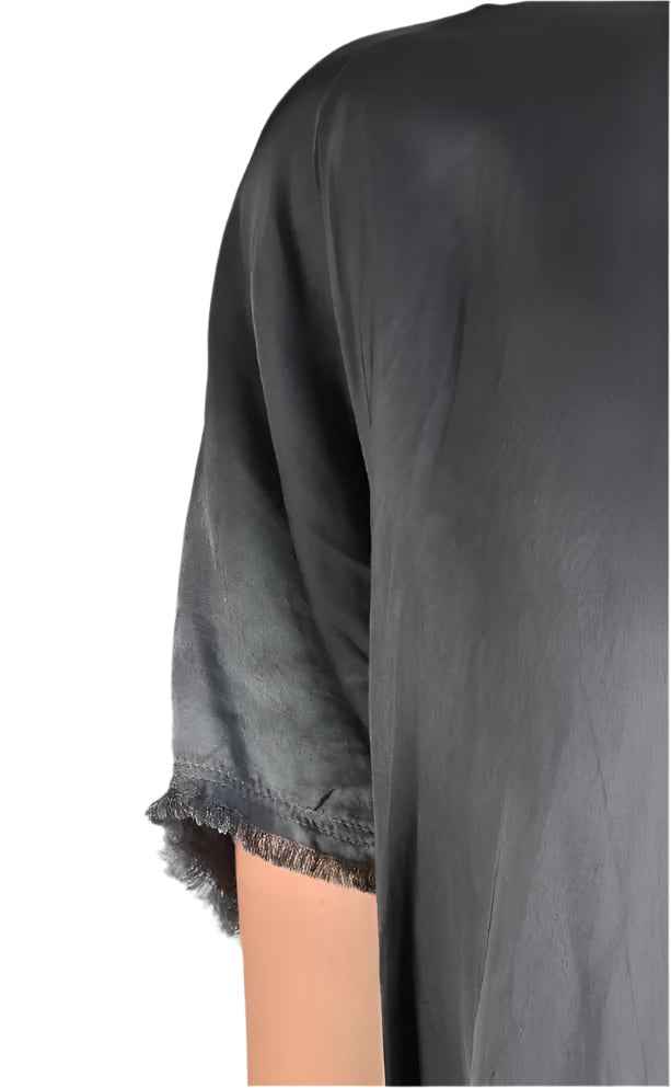 A39B SM20725 GREY Degrade Satin Asymmetric T-Shirt