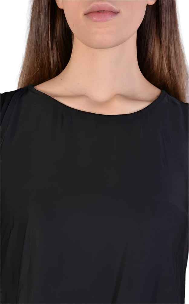 9B SM229 BLACK Sleeveless Satin Dress,