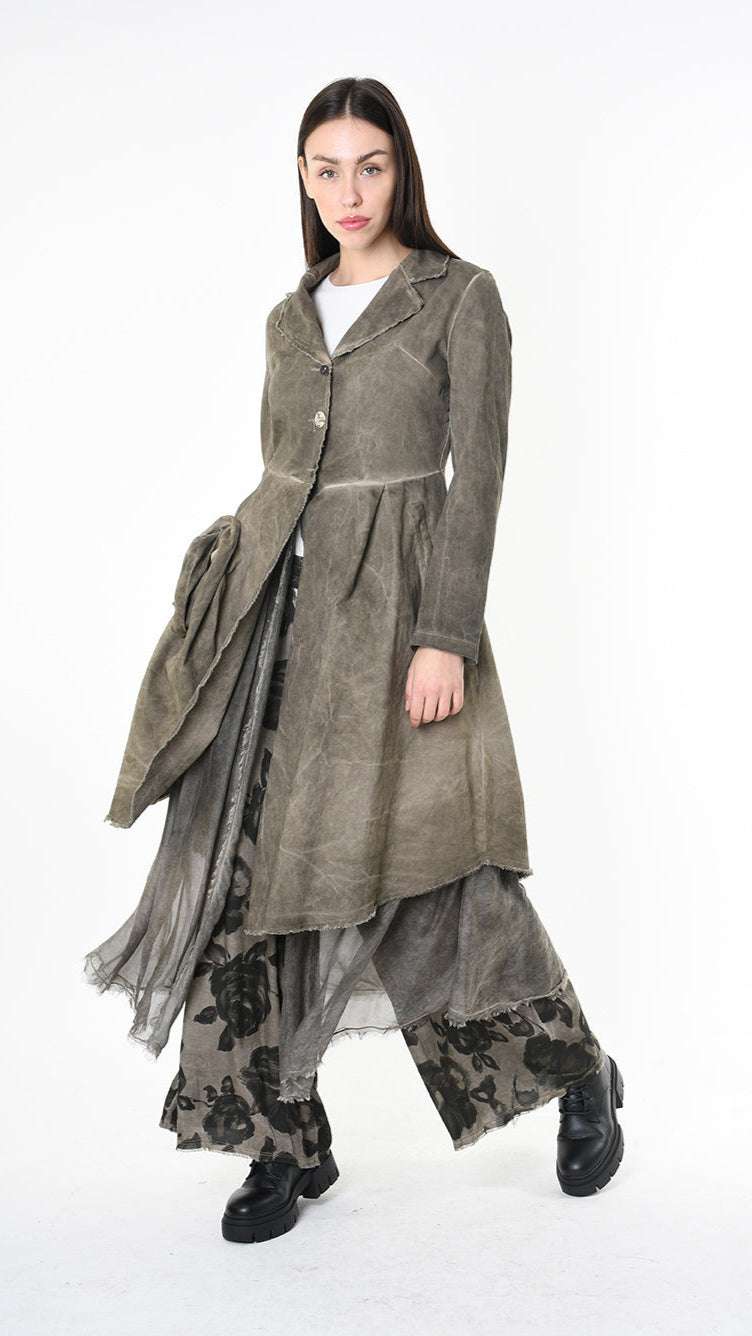 A39B SM47625 JACKET Gabardine & Viscose Silk Green Tuscany