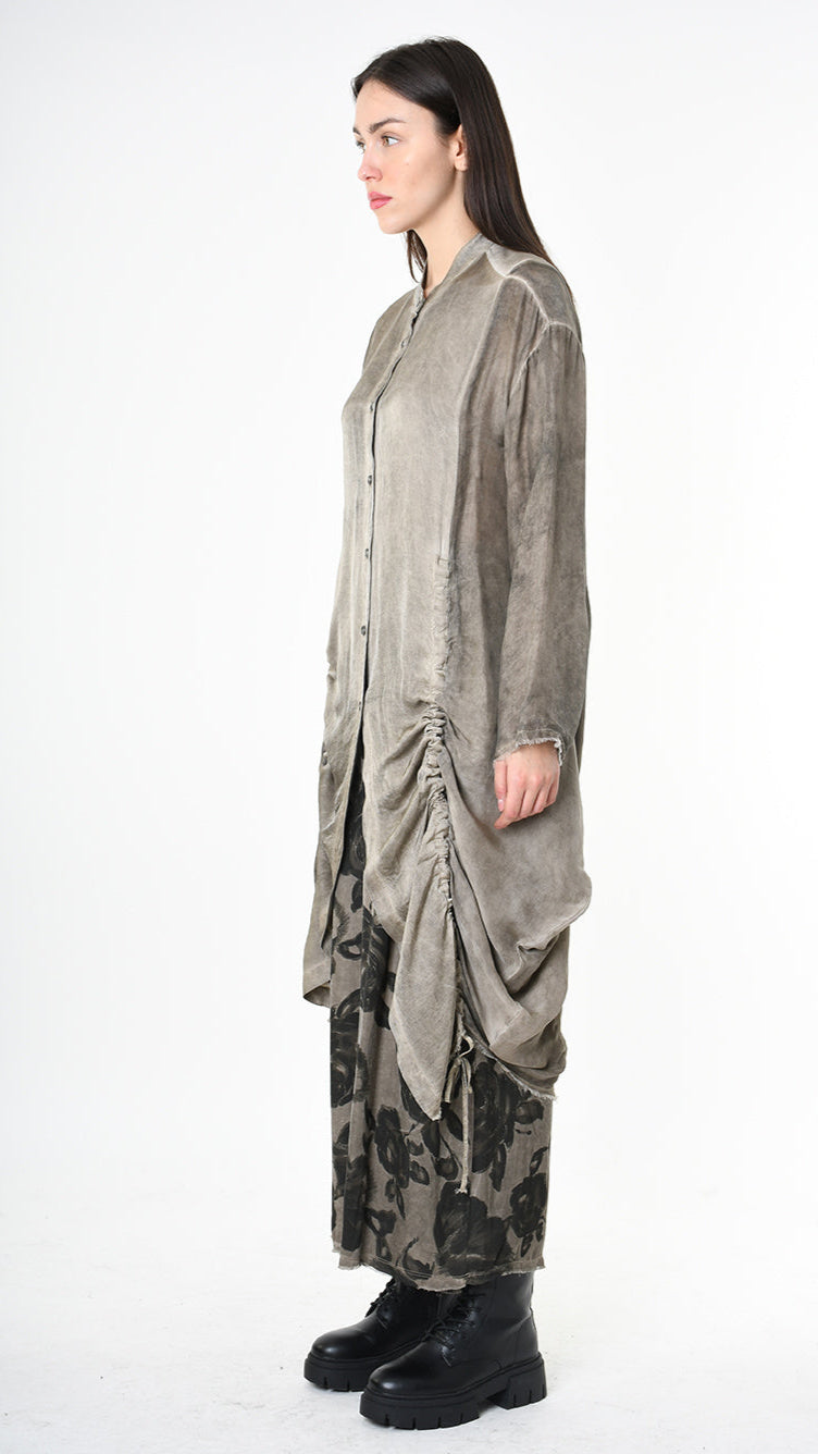 A39B SM42225 SHIRT Viscose Satin & Viscose Silk Green Tuscany - Grey