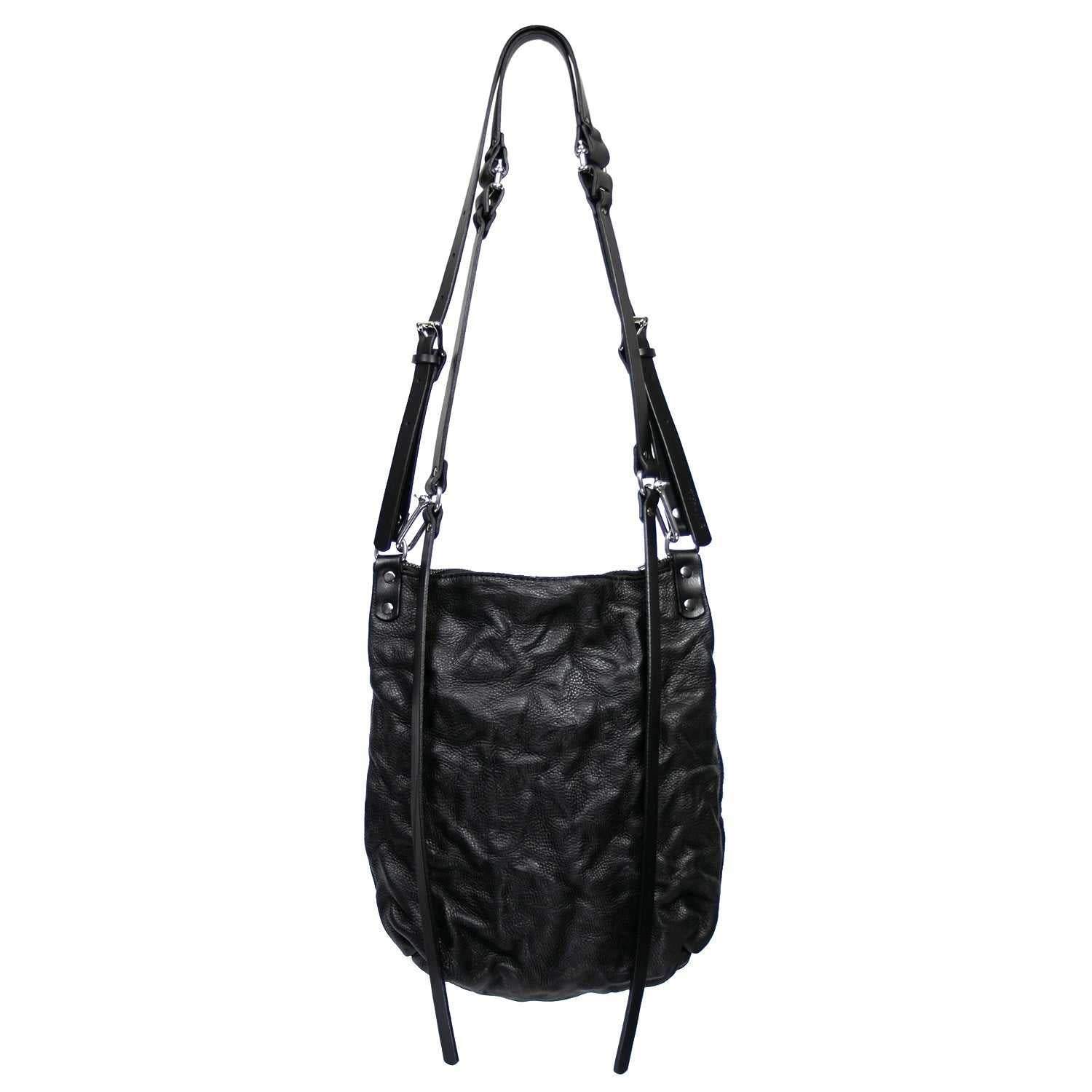 A3TEPHRA1323 BLACK Backpack leather handmade unisex