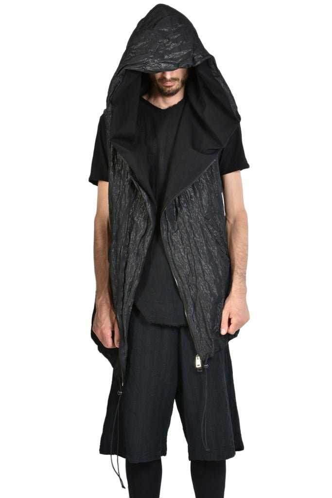 Crumpled Metallic Nylon Oversize Gilet