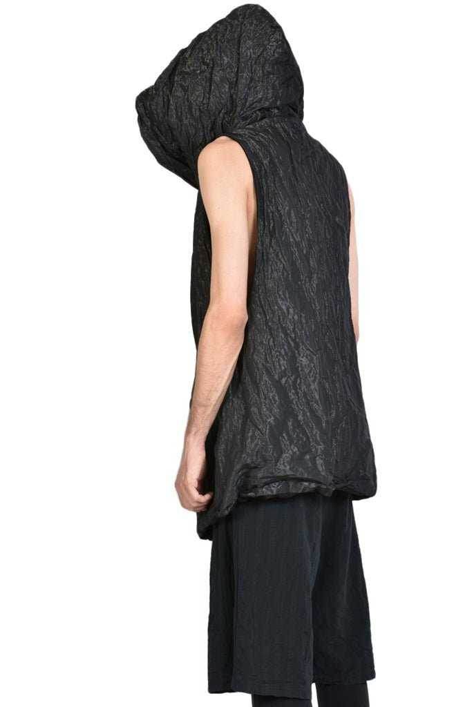 Crumpled Metallic Nylon Oversize Gilet