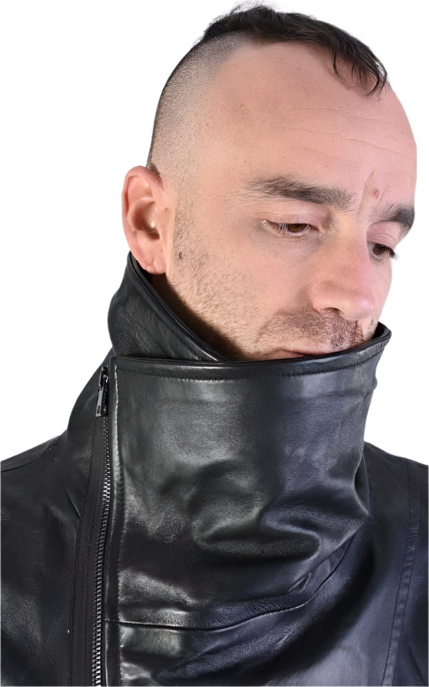 A34B LM00425 Crumpled Leather Jacket