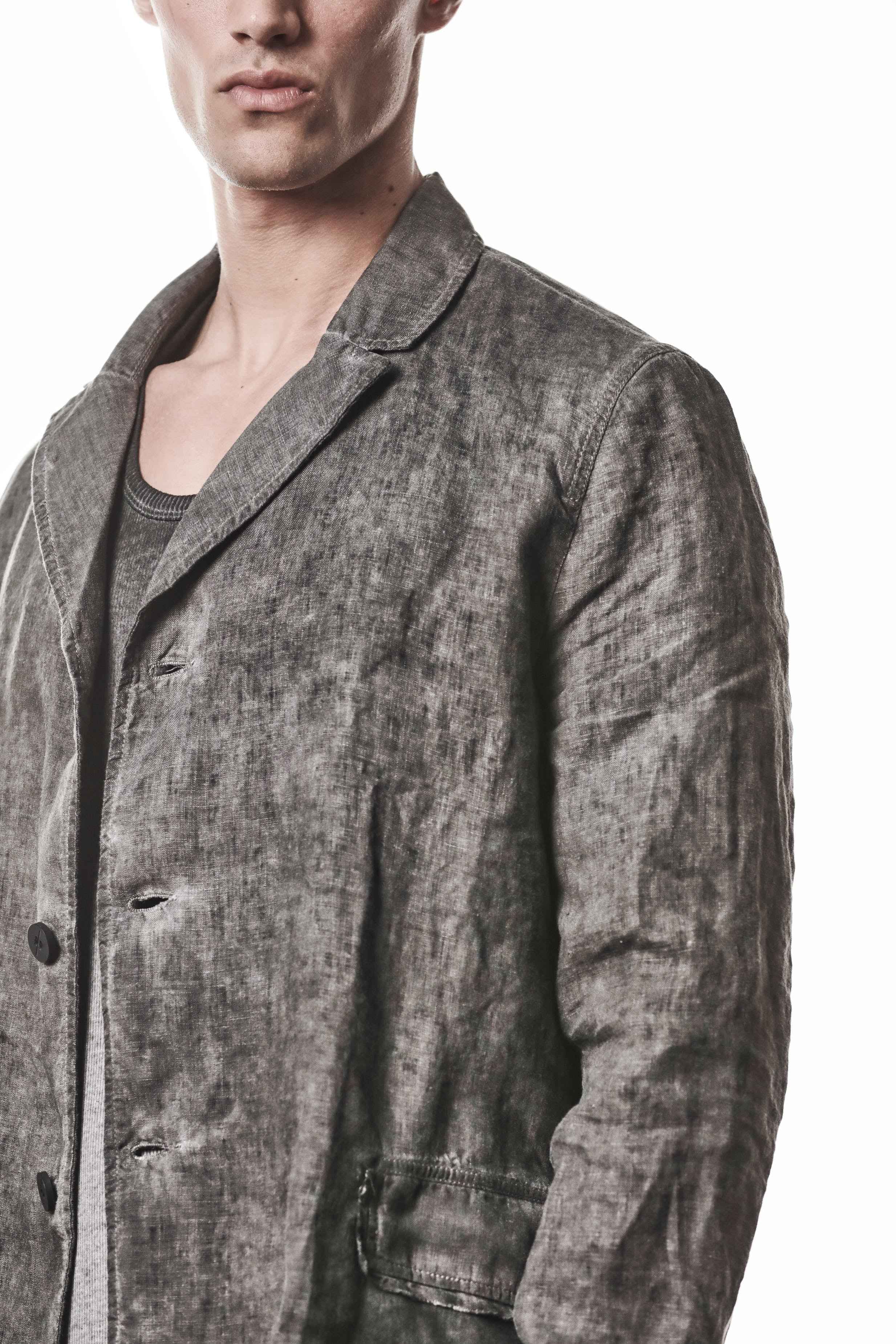 THOM KROM M B 67 Vegetal Black Linen Jacket – Men's Tailored Blazer