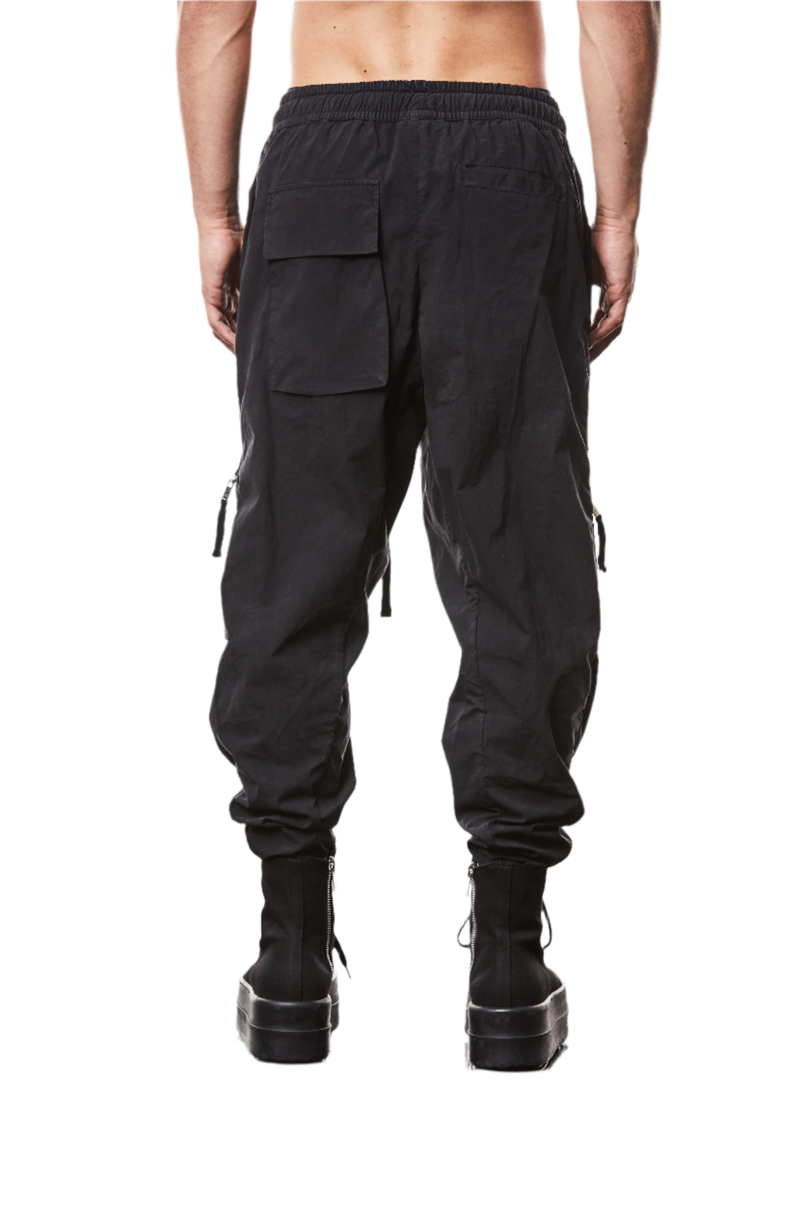 T3M P 1025 woven cargo trousers black