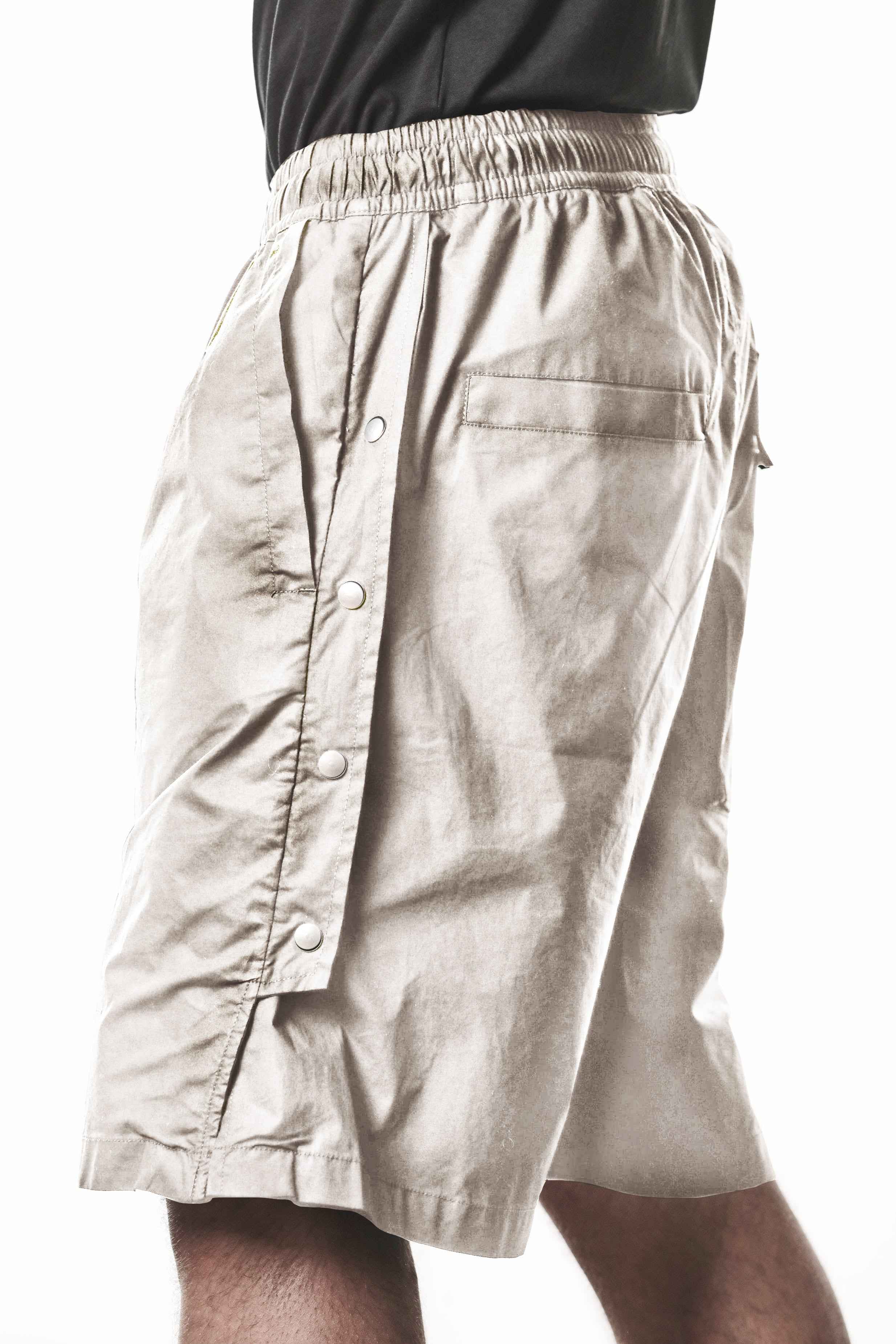 M P 33 Short Trousers - Vegetal Stone Cotton Elastane Men's Woven