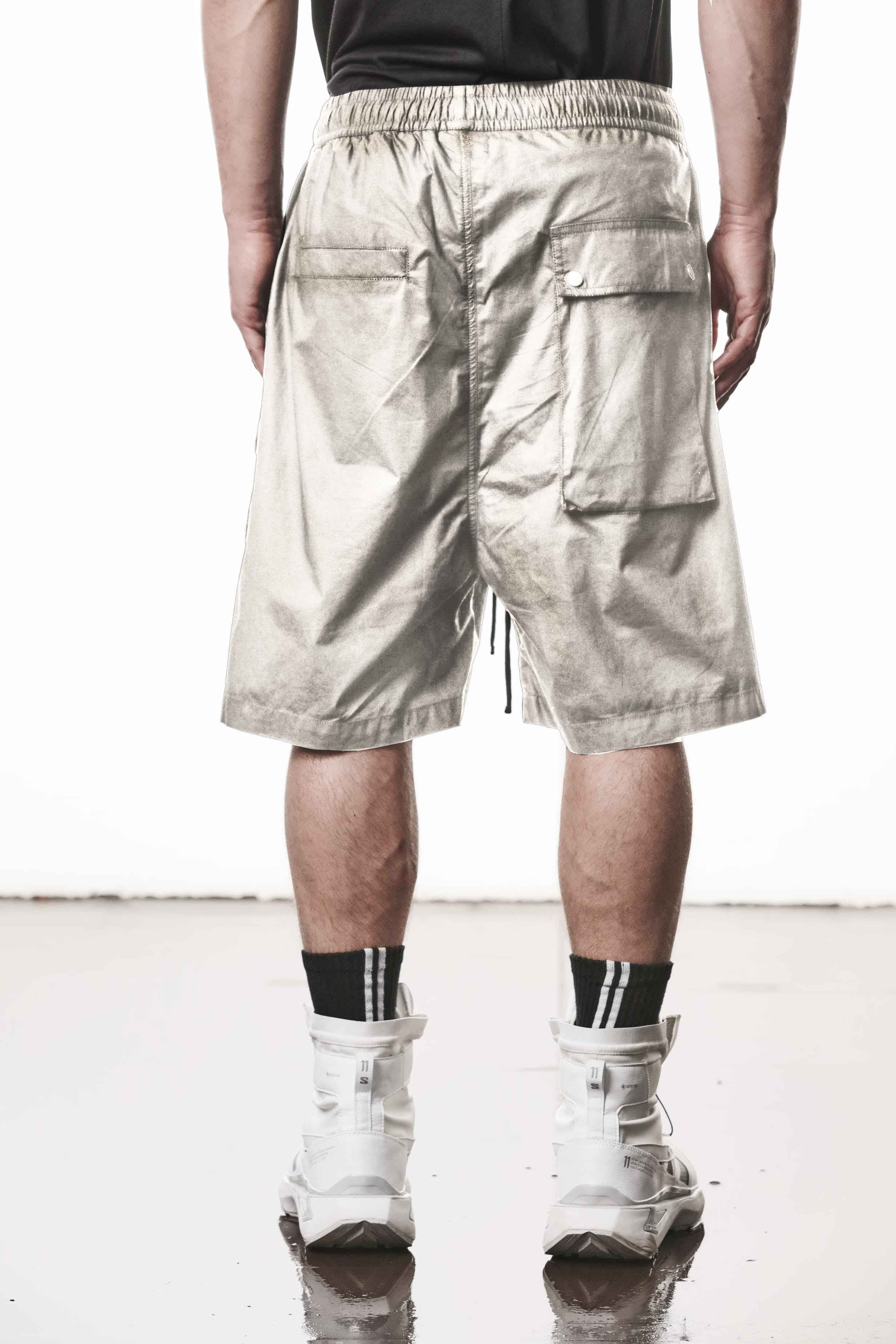 M P 33 Short Trousers - Vegetal Stone Cotton Elastane Men's Woven